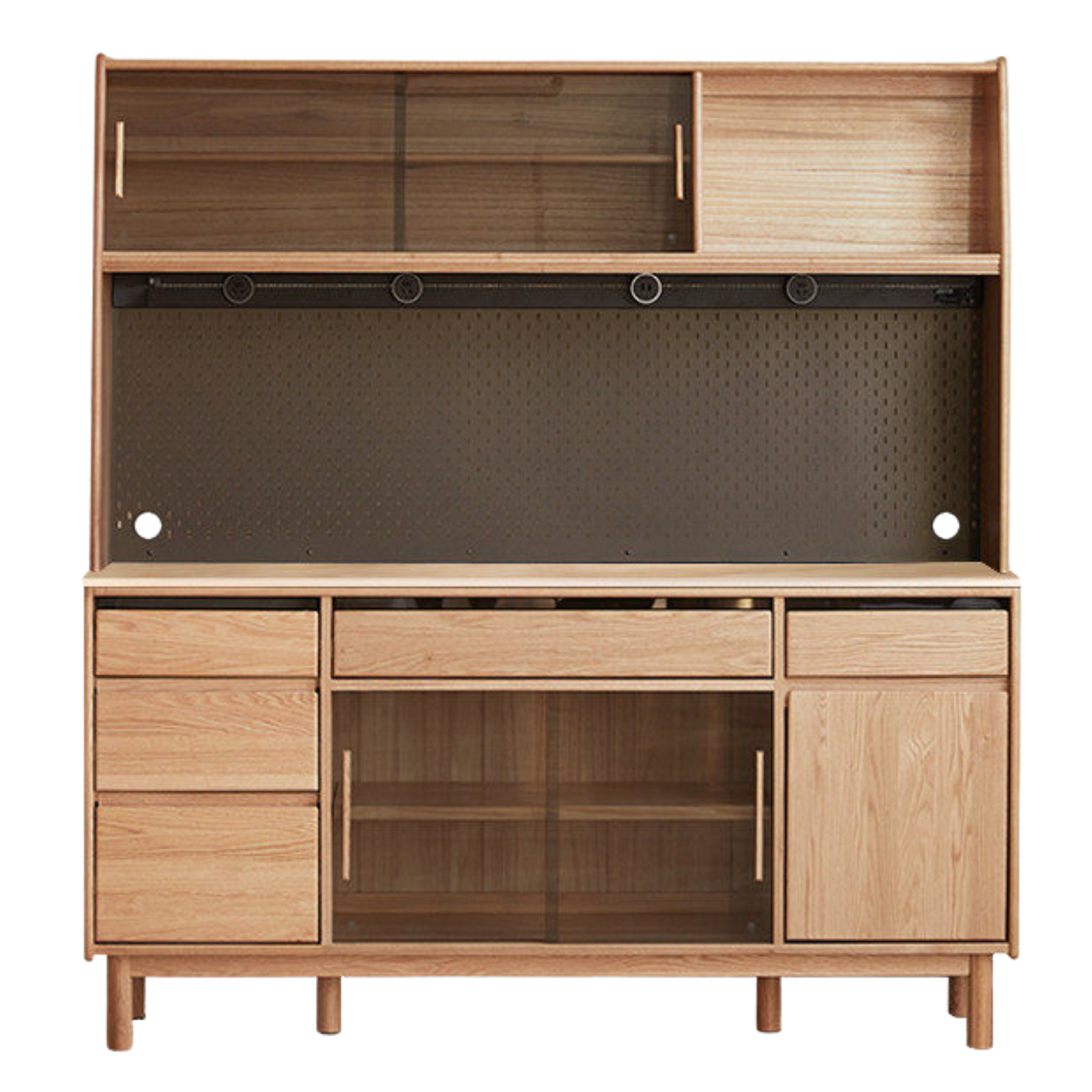 Oak, Ash Solid Wood Modern Rock Board Sideboard