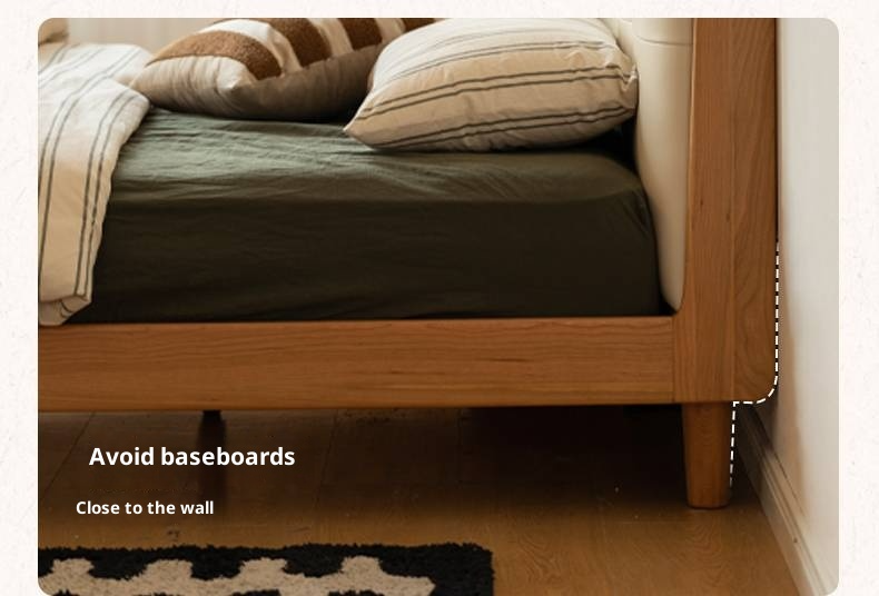 Cherry, Pine, Beech Solid Wood Bed Retro Vintage