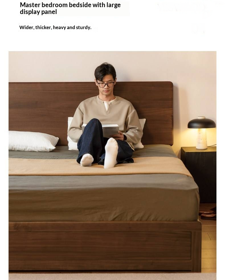 Black Walnut Solid Wood Box Bed — Luxury Multifunctional Storage Bed