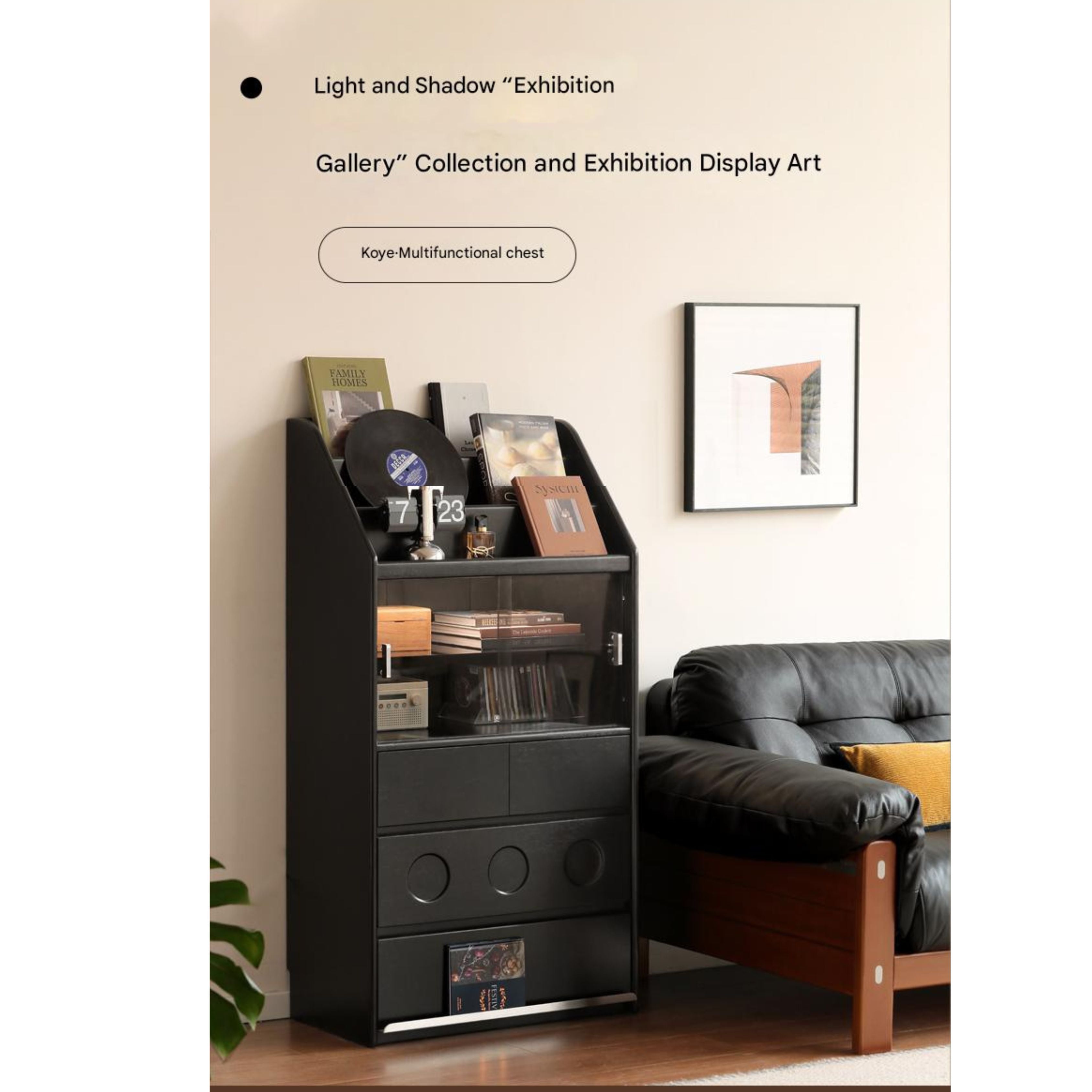 Solid Rubberwood Bauhaus Style Side Cabinet.