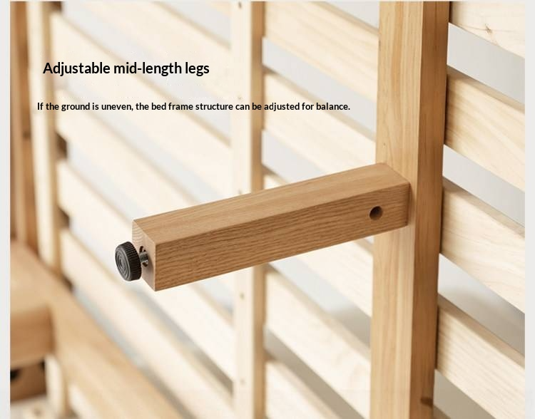 Ash Solid Wood Floating Bed — Modern Minimalist, Genuine Leather Upholstery