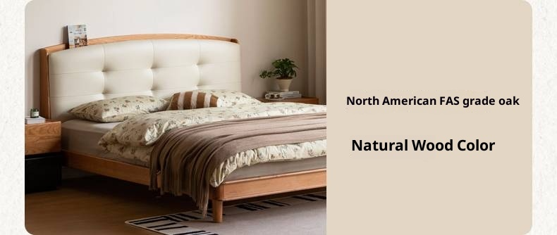 Cherry, Pine, Beech Solid Wood Bed Retro Vintage