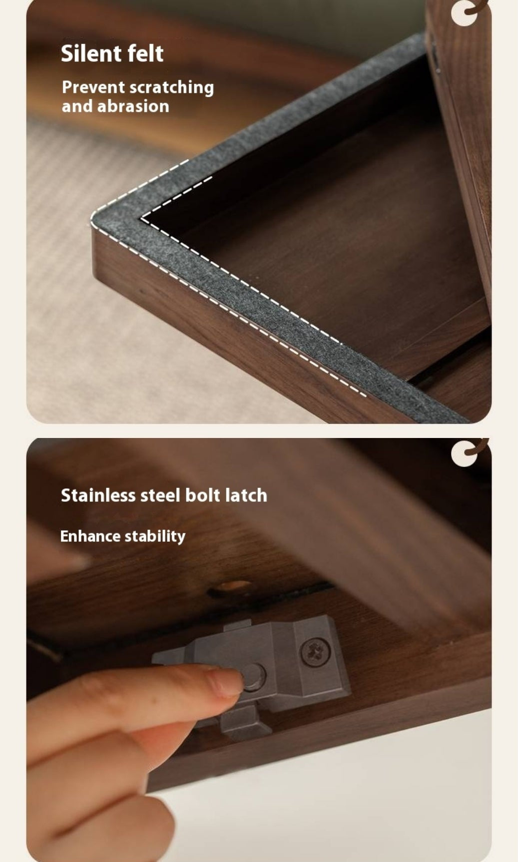 Black Walnut, Oak Solid Wood Rectangular Lift Side Table