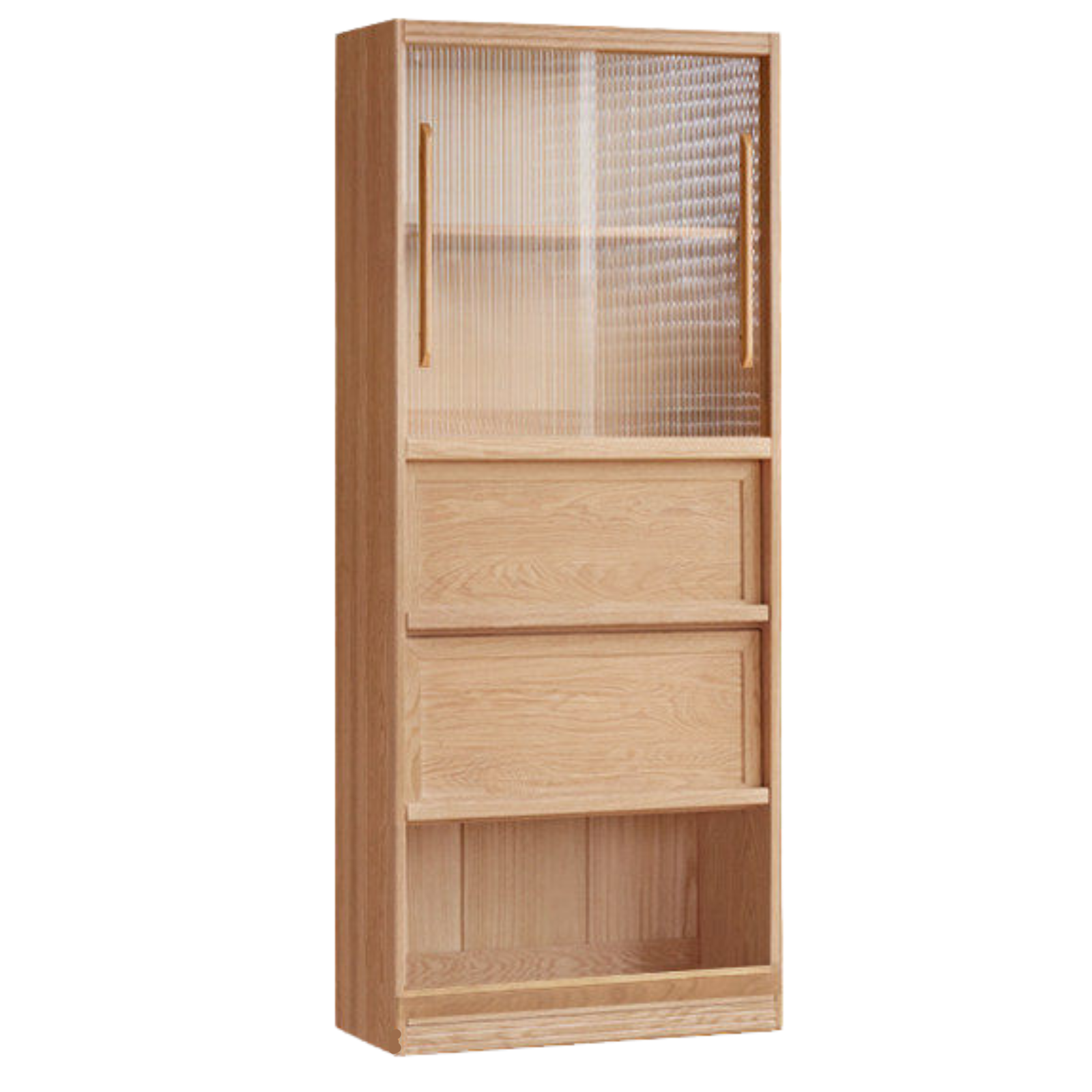 Ash Solid Wood Wall-Mounted Bookcase with Integrated Study Shelf