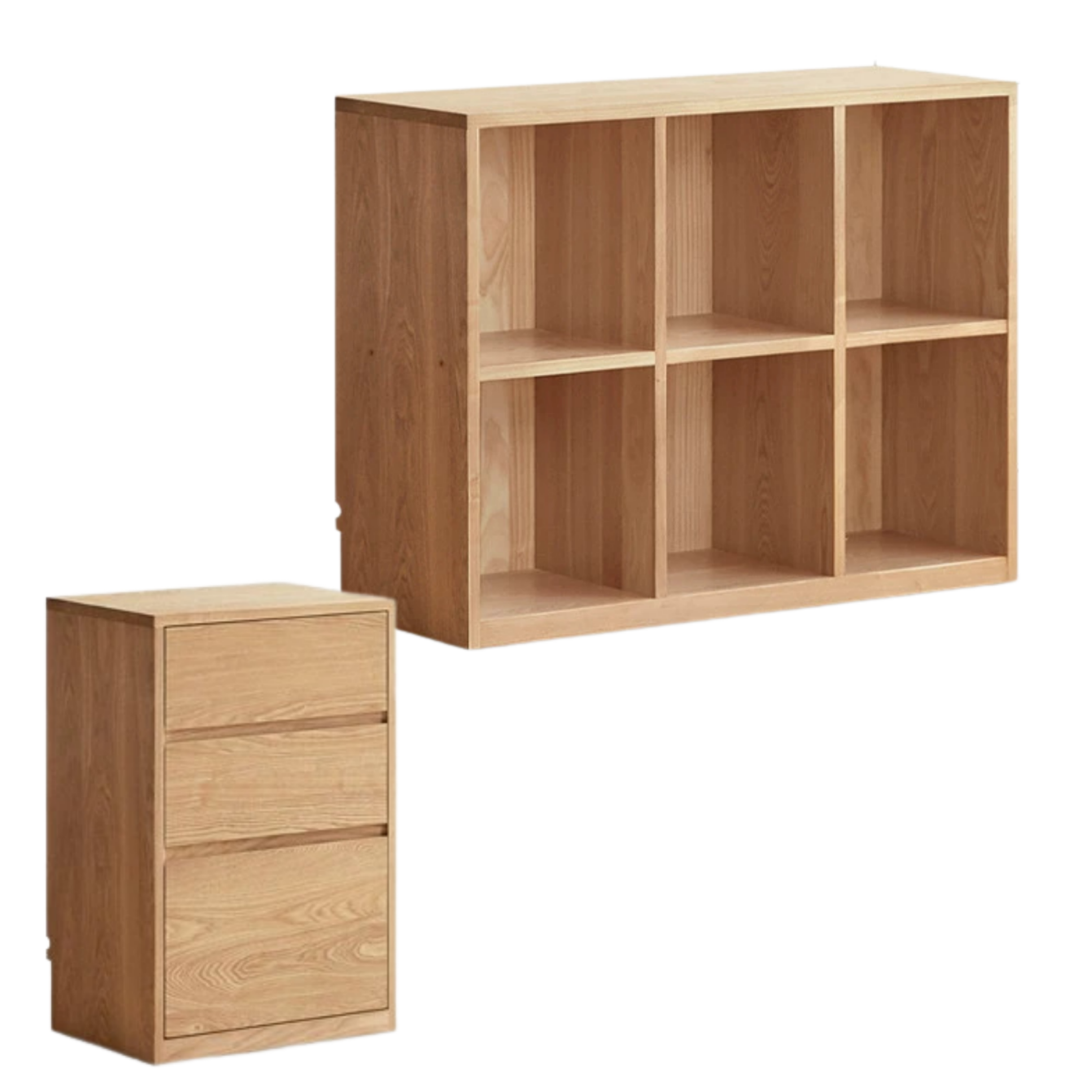 Ash Solid Wood Bookcase Storage Cabinet