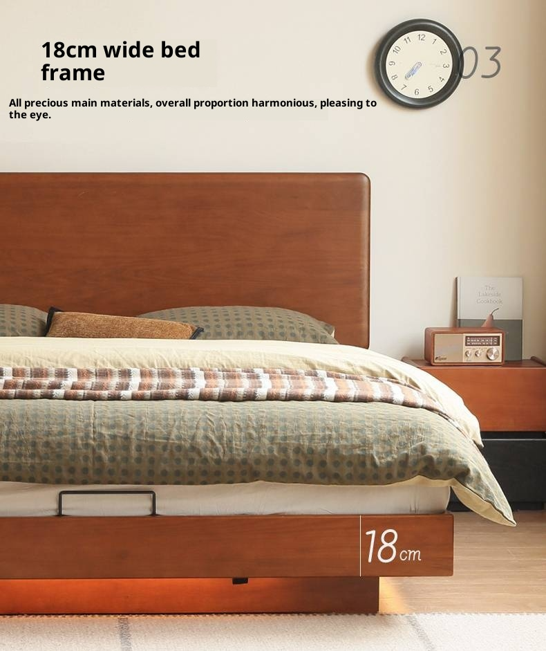 Poplar Solid Wood Suspended Luminous Box Bed