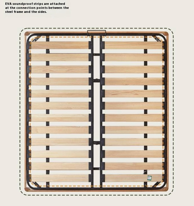 Rubberwood Solid Wood Japanese Style Suspended Platform Bed, Headboard-Free Bed