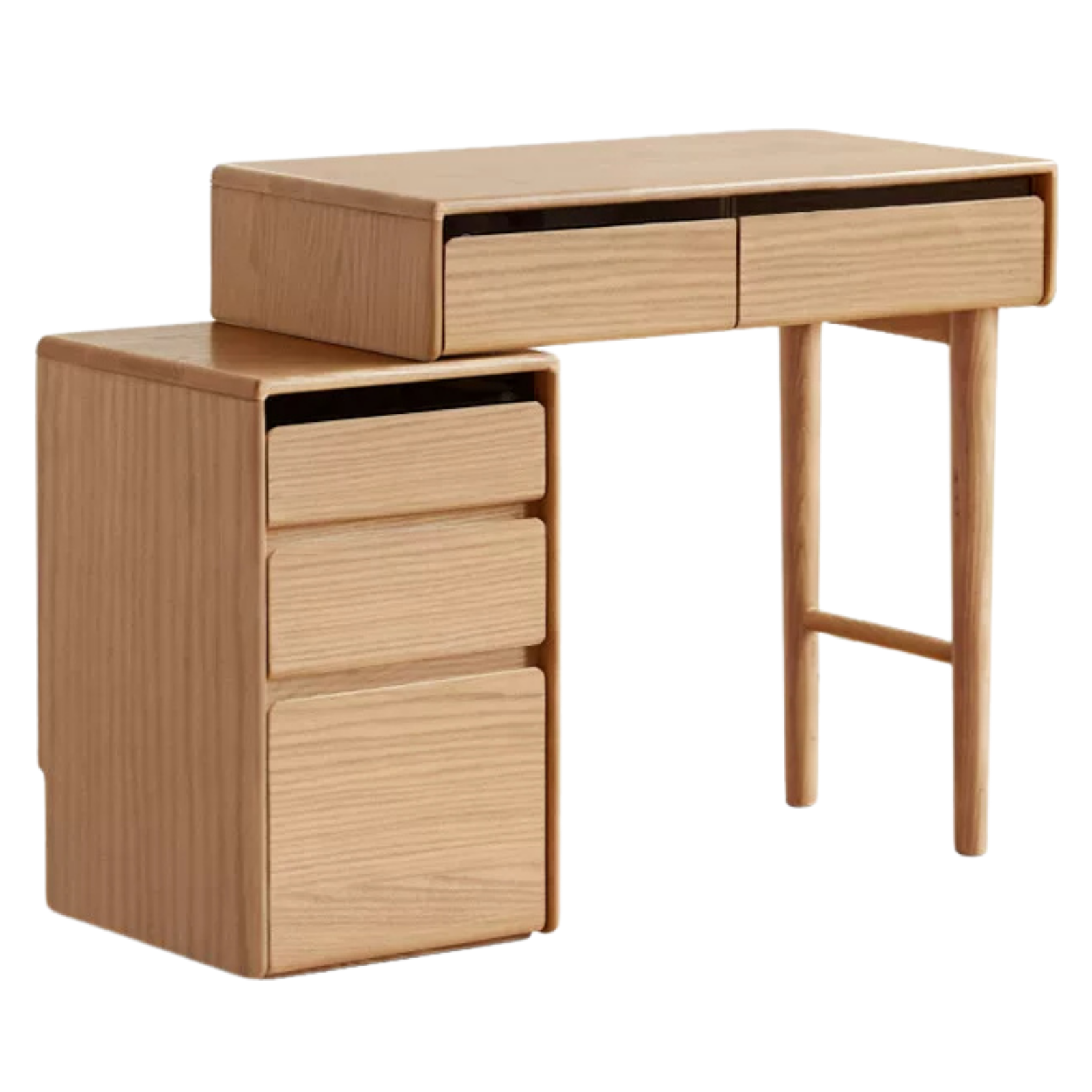 Ash, White Ash, Oak Solid Wood Modern Retractable Vanity Table