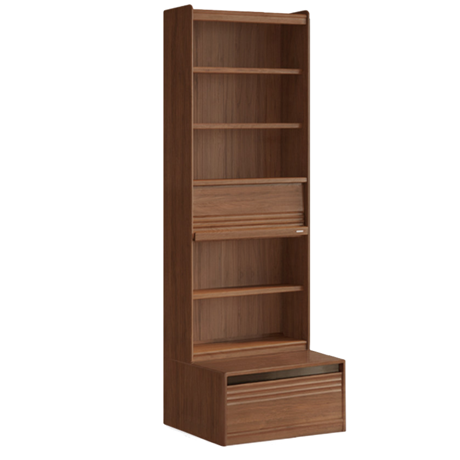 Black Walnut, Sandalwood, Oak, Ash Solid Wood Combination Bookcase with Floor Display and Luxury Storage