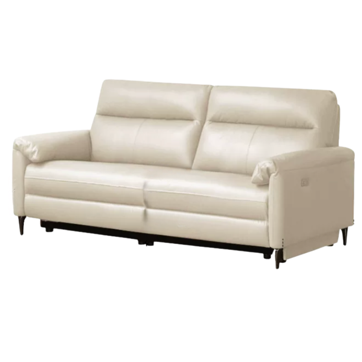 Leather Power Reclining Sofa with Adjustable Headrest and USB Charging Port