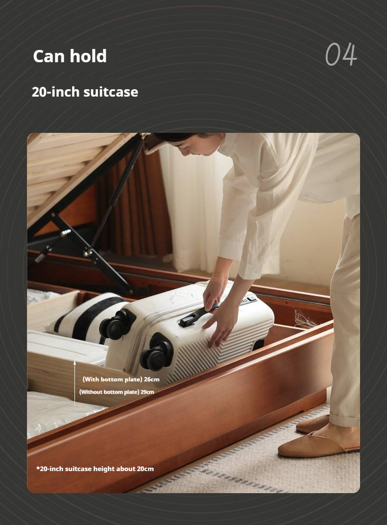 Poplar Solid Wood Suspended Luminous Box Bed