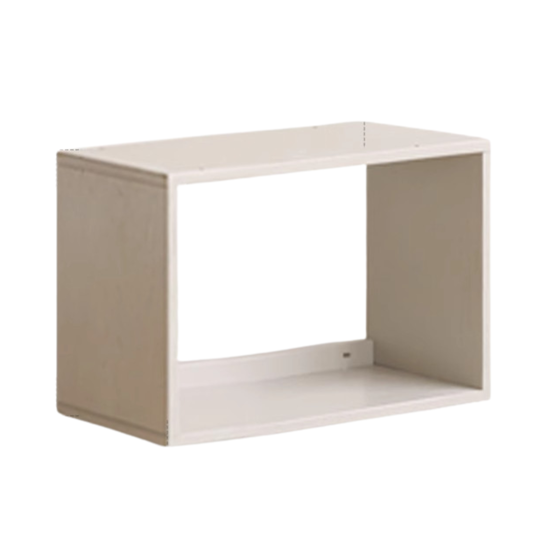 Oak Solid Wood Bookshelf Storage Rack Cream Style Full Wall Cabinet