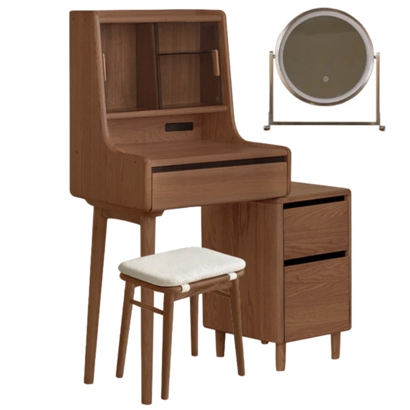 Ash Solid Wood Lighted Vanity Table.