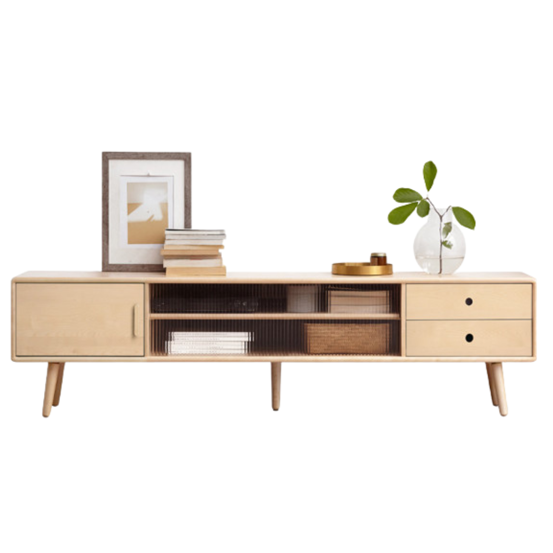 Beech Solid Wood TV Cabinet Forest-Style.