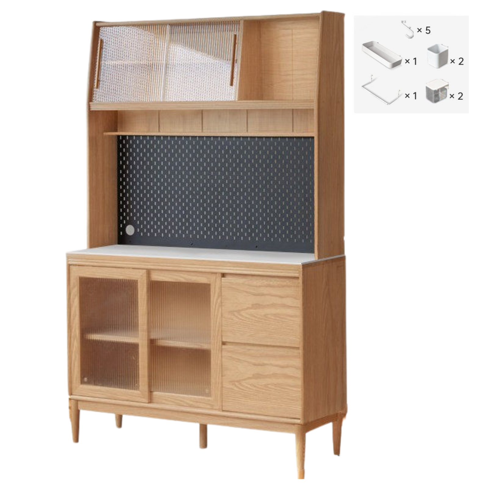 Oak, Ash, White Ash Solid Wood Large Capacity Storage Sideboard