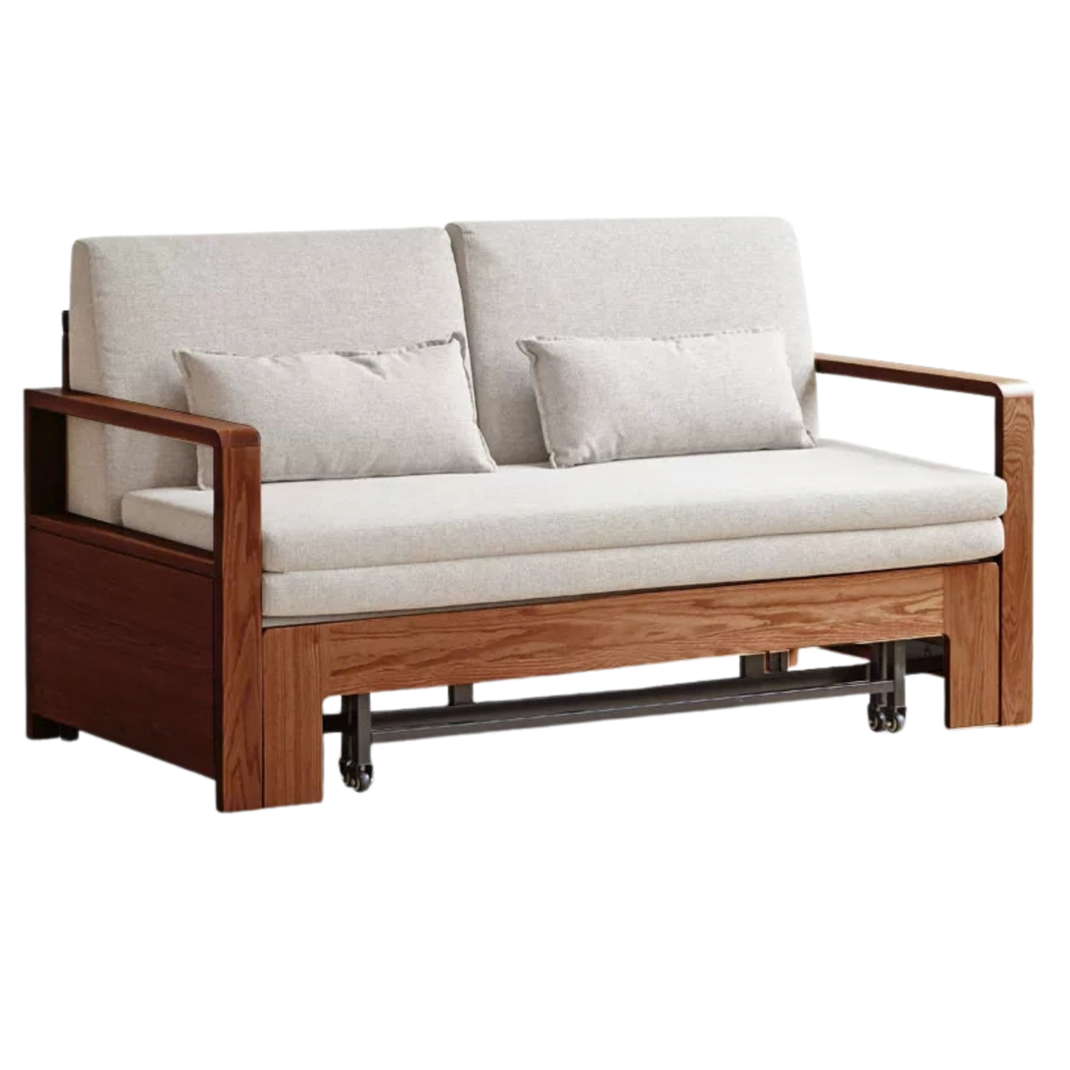 Oak, Ash Solid Wood Modern Dual-Use Sofa Bed