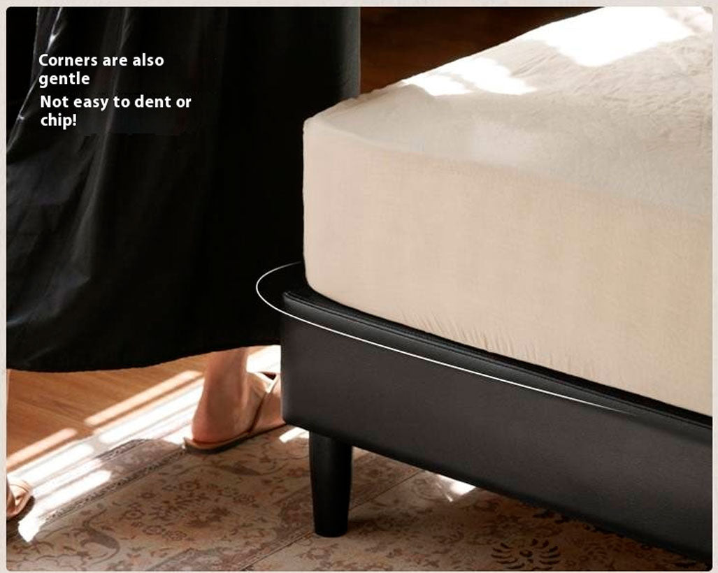 Leather Soft Bed French Retro Style