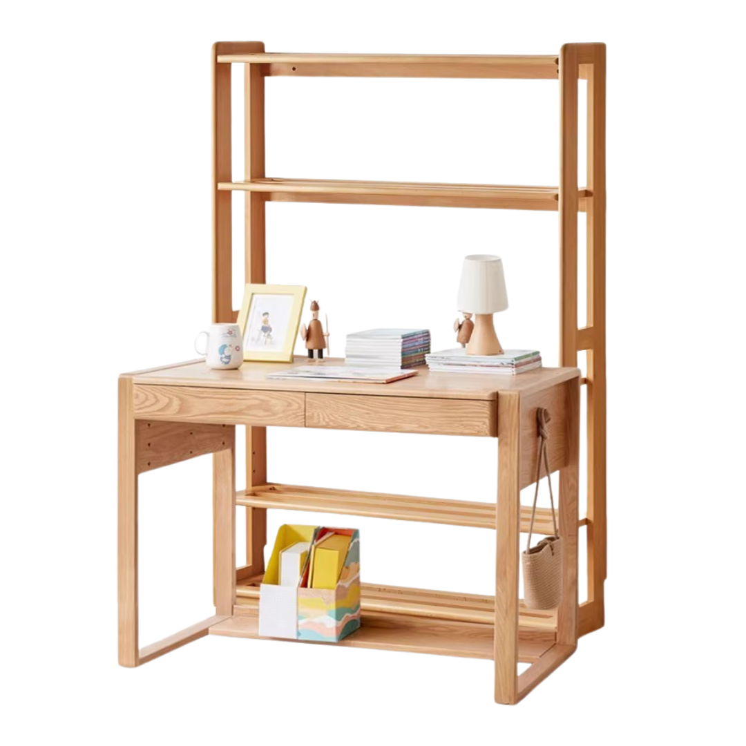 Beech, Oak Solid Wood Floor-To-Ceiling Bookshelf, Toy Storage