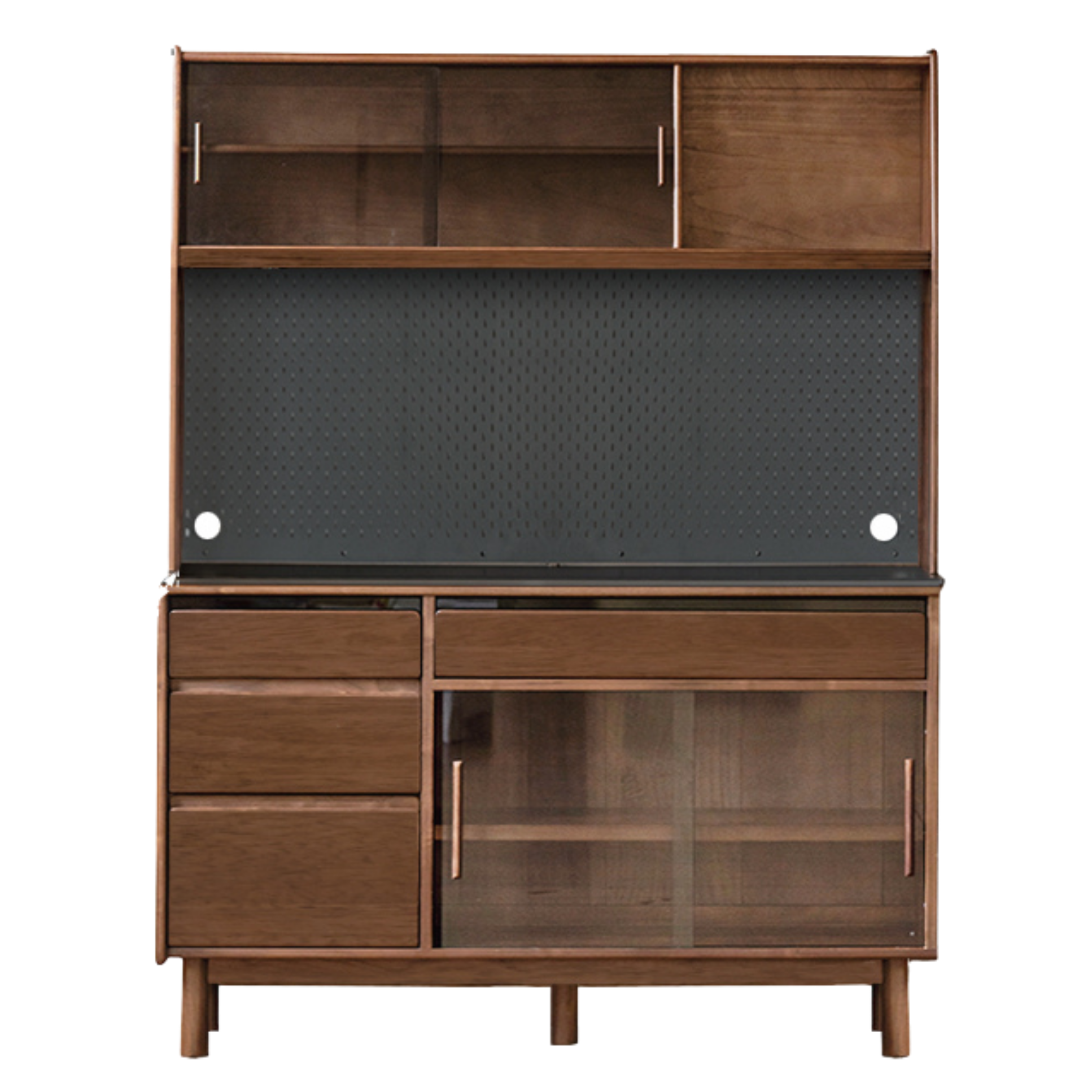 Black Walnut, Sandalwood Solid Wood Light Luxury Rock Plate Sideboard