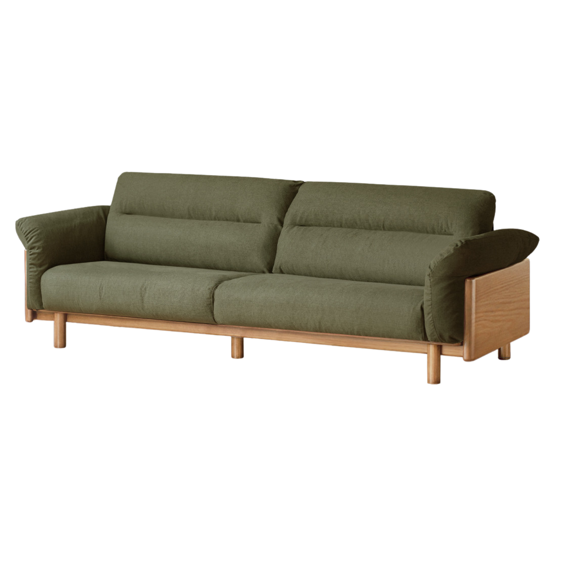 Black Walnut, Oak Solid Wood Sofa Genuine Leather, fabrics