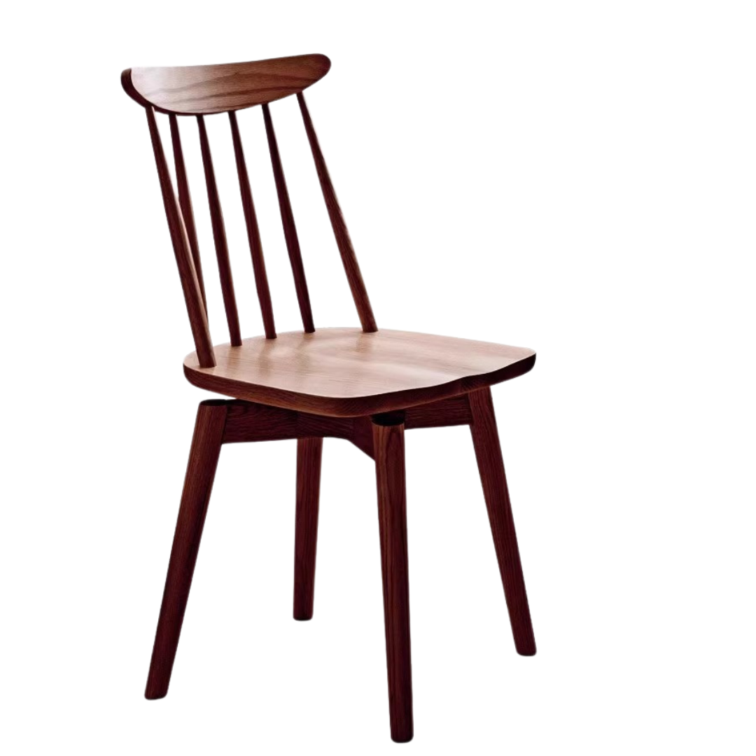 Oak Solid Wood Windsor Chair 360 Degree Rotation 4 Pcs Set