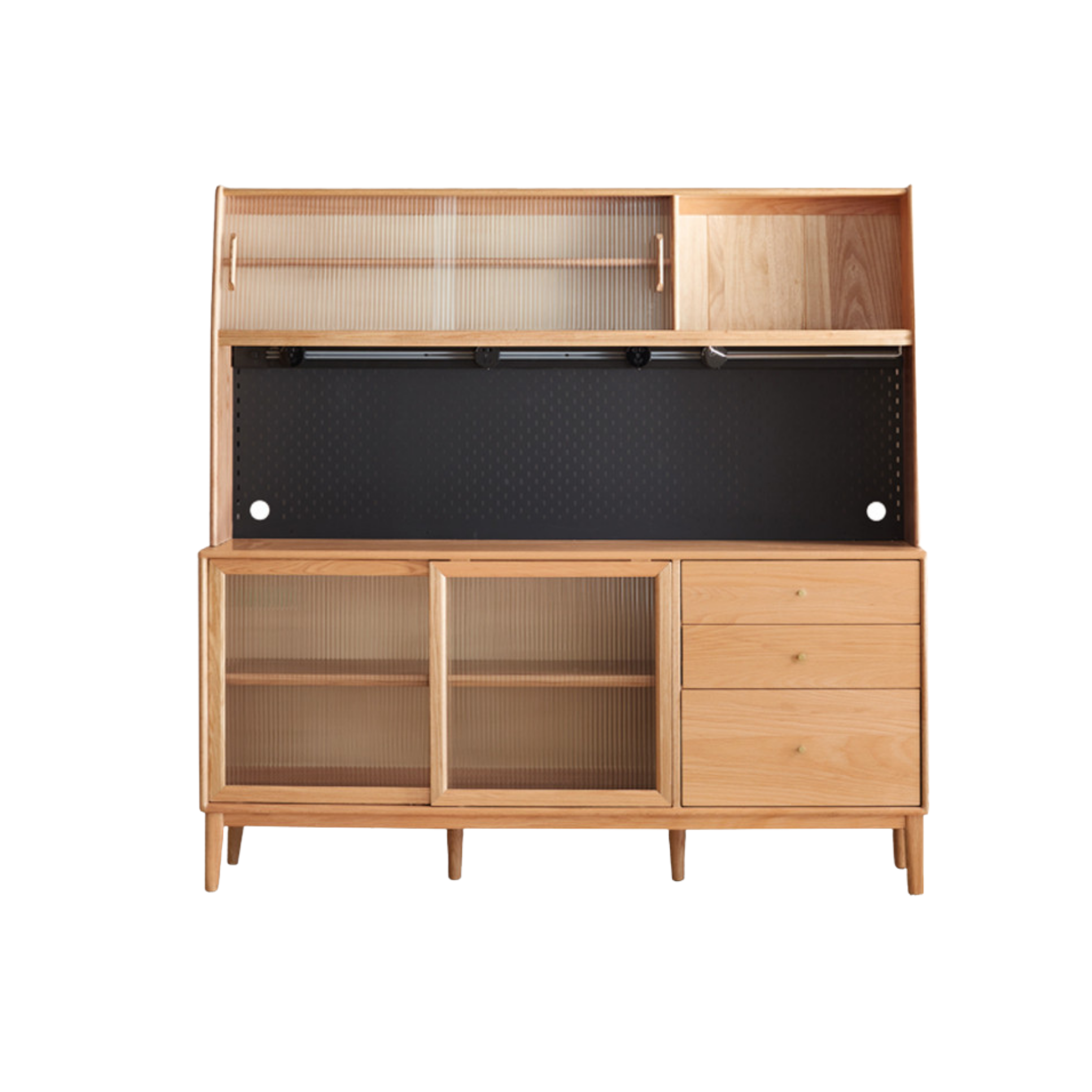 Solid Rubberwood, Oak Solid Wood, Beech Solid Wood Buffet Cabinet, Sideboard