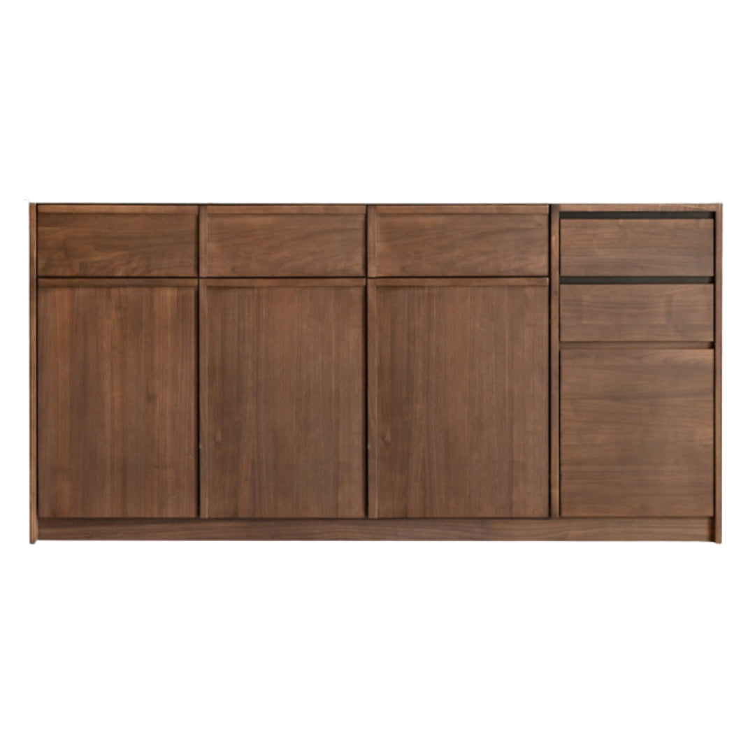 Black Walnut, Sandalwood, Ash Solid Wood Dining Cabinet Antique Style Rock Board