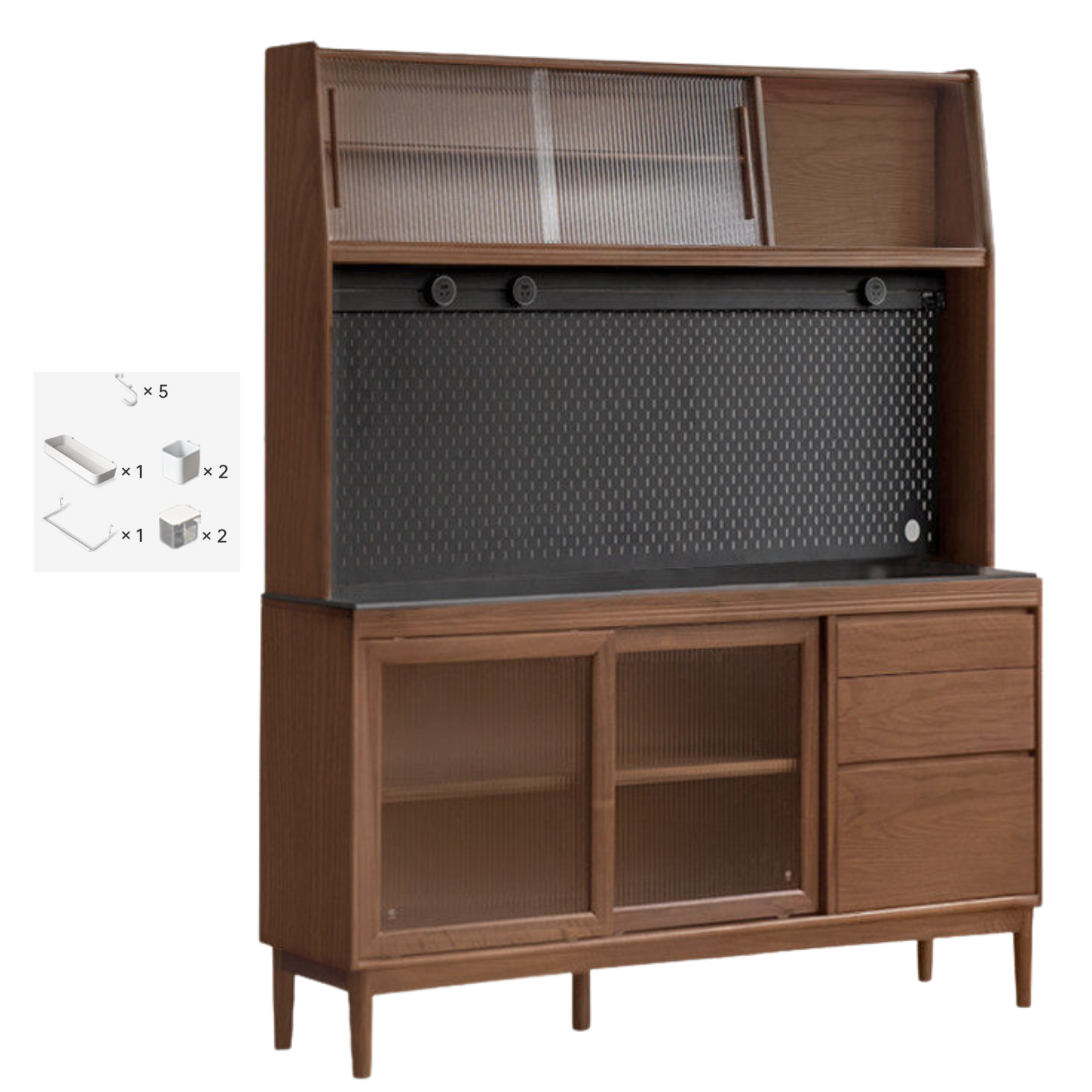 Black Walnut, Oak, Sandalwood, Ash, White Ash Solid Wood Rock Board Sideboard