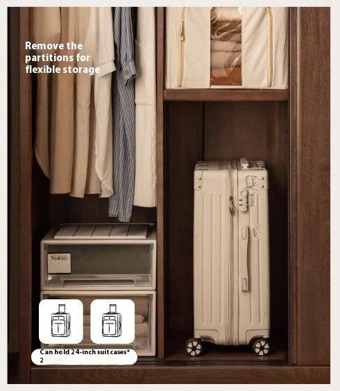 Golden Sandalwood Solid Wood Wardrobe