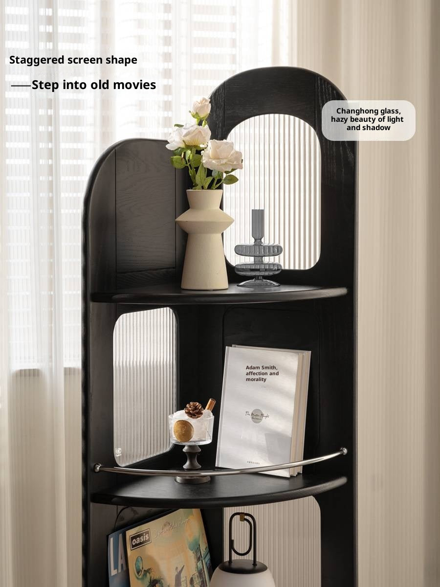 Oak Solid Wood Bauhaus Style Corner Bookshelf