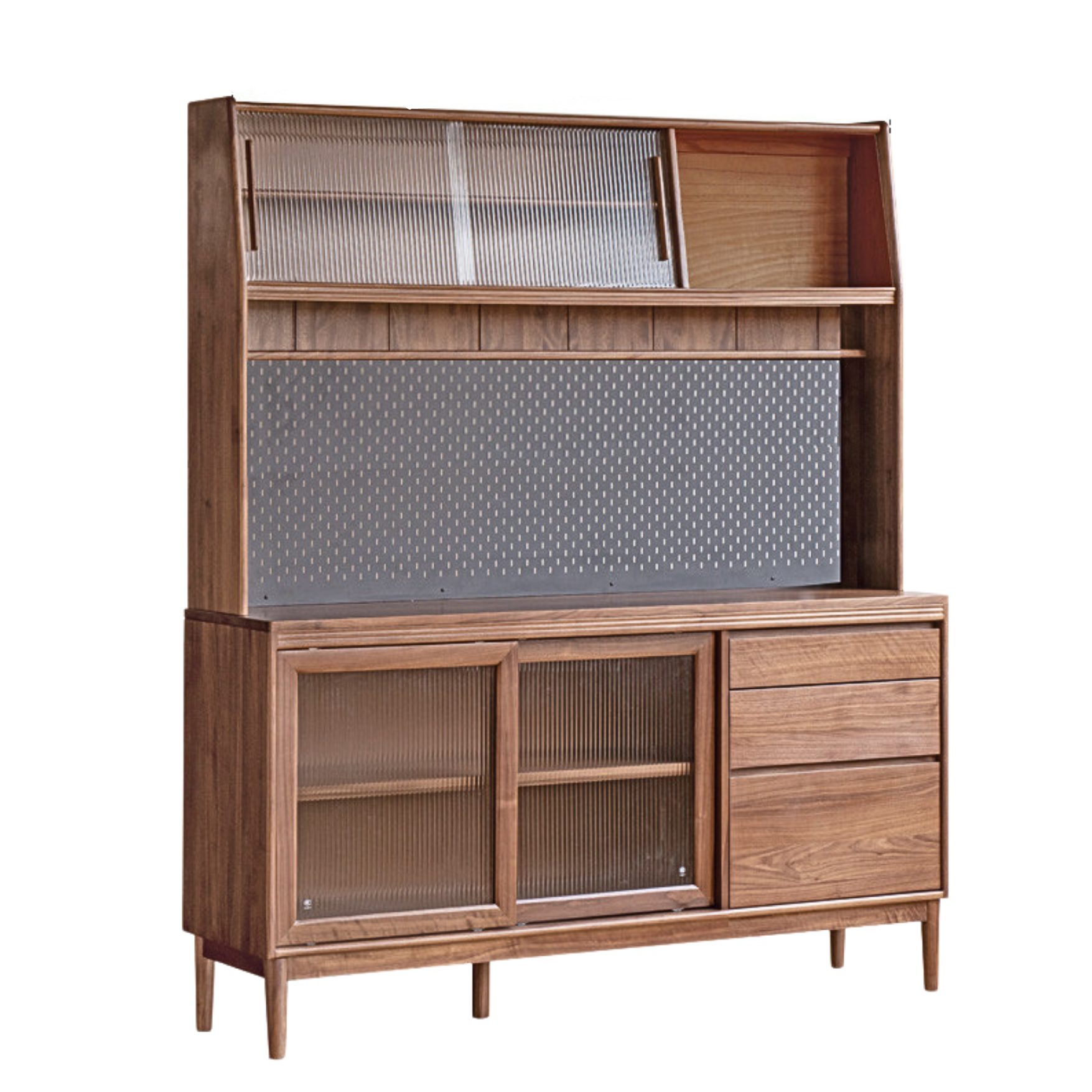 Black Walnut, Oak Solid Wood Rock Board Sideboard