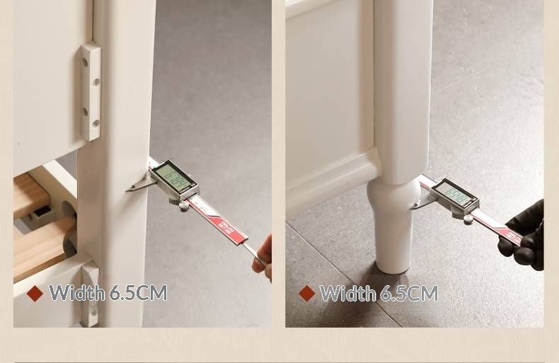 Rubberwood Solid Wood Bed American Retro Cream Style