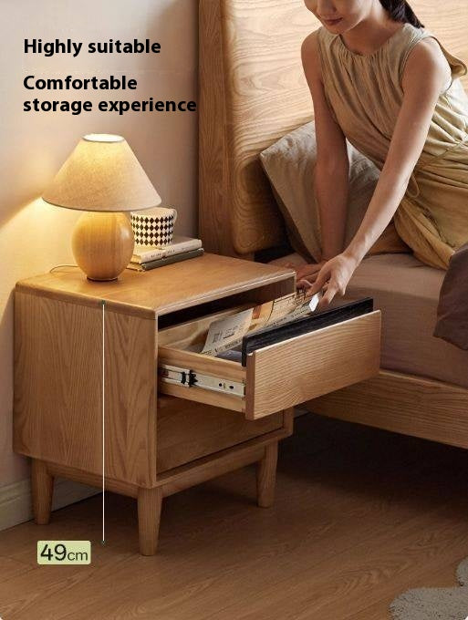 Ash Solid Wood Log Style Nightstand