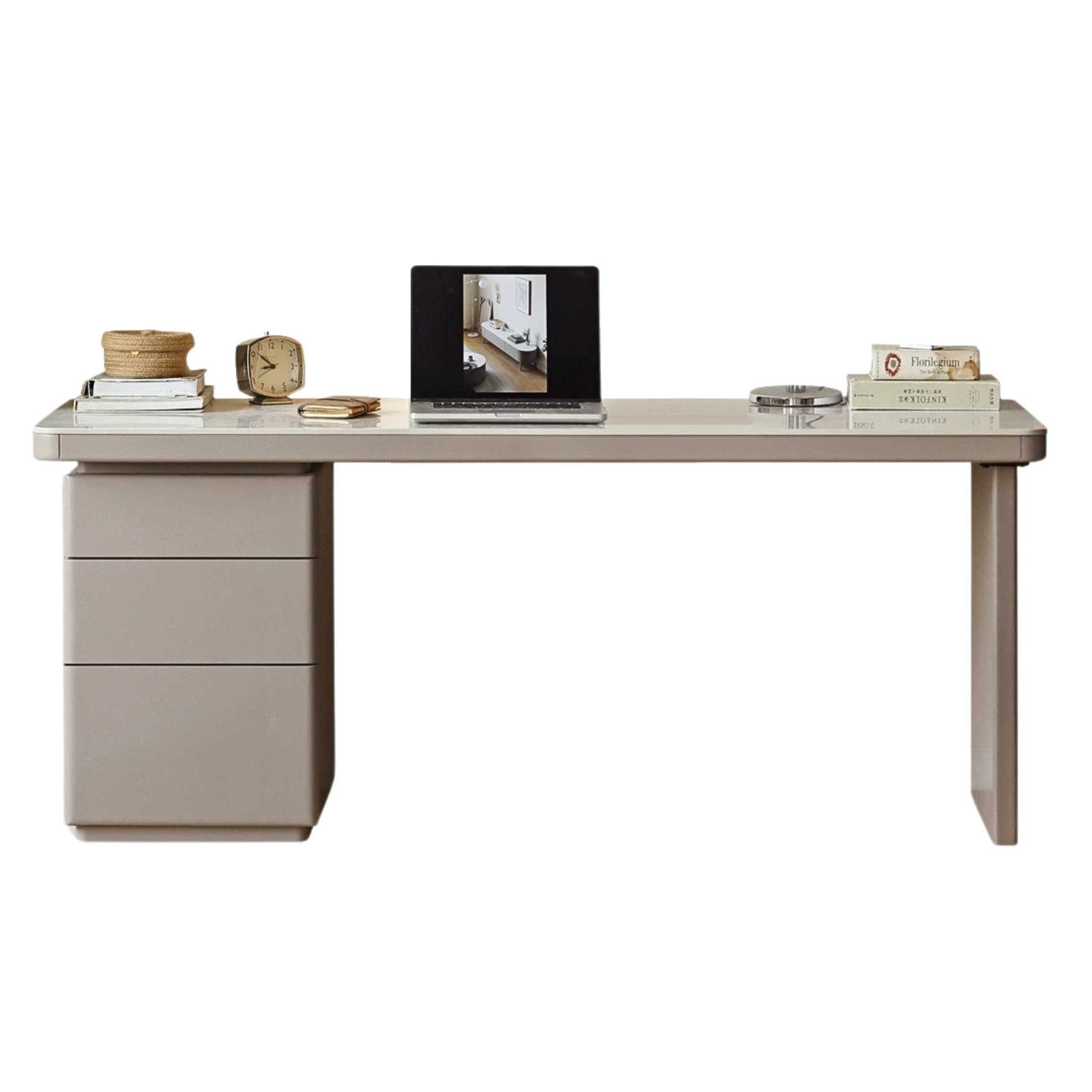 Poplar Solid Wood Slate Desk Large Table With Drawers