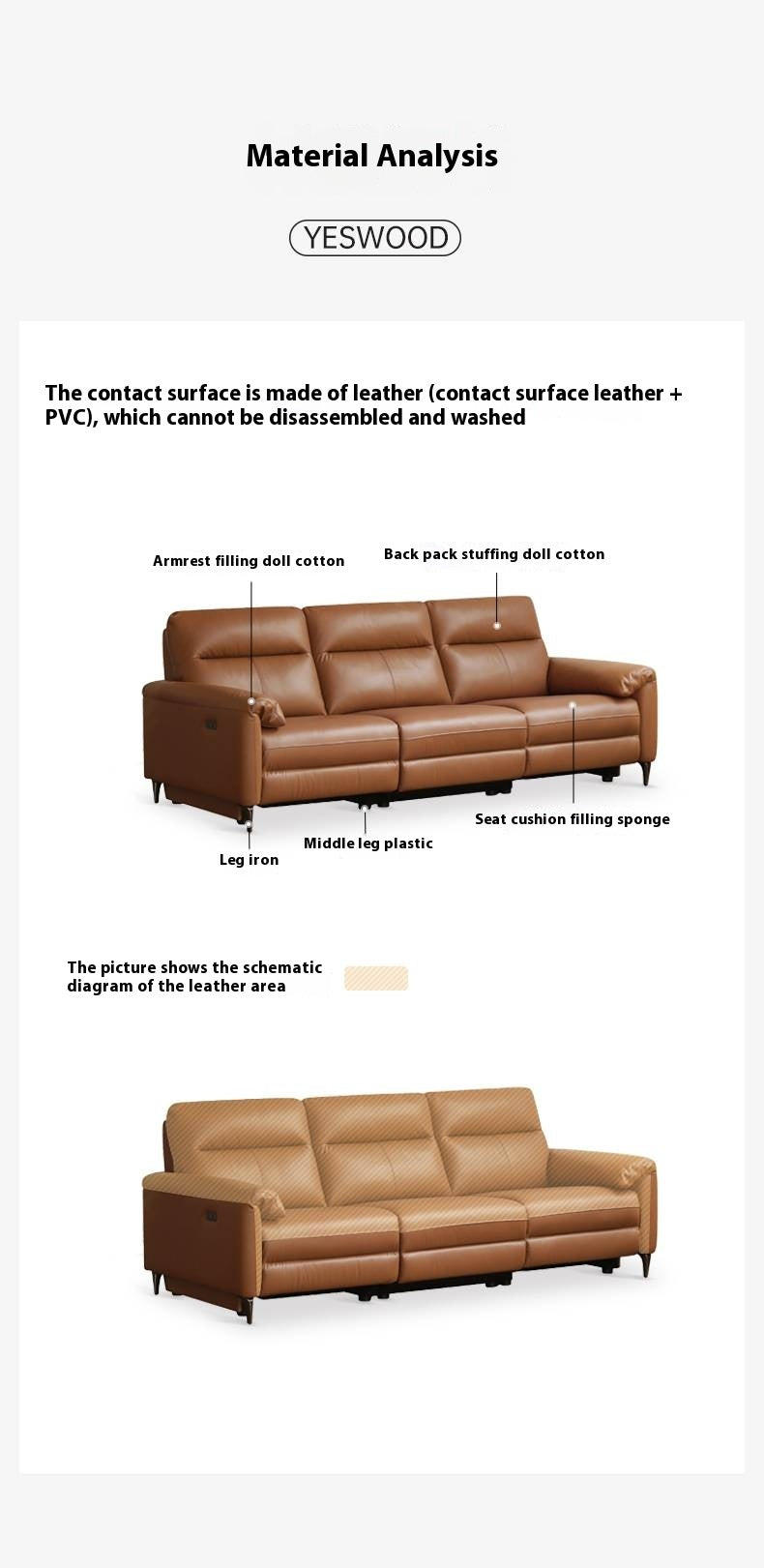 Leather Electric Zero Wall Sofa Italian Light Luxury.