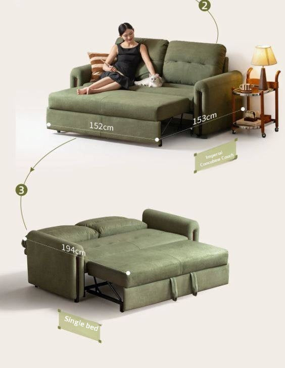 Loveseat Sleeper Sofa with Tufted Channel Back Cushions