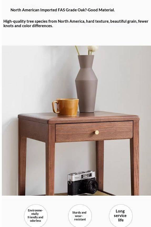 Black Walnut, Solid Rubberwood, Oak Solid Wood Side Table