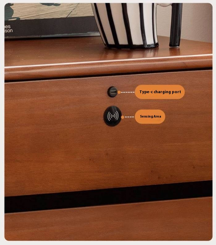 Poplar Solid Wood American Retro Nightstands