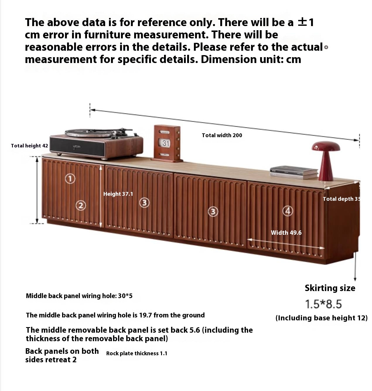 Poplar Solid Wood Antique Style TV Stand.