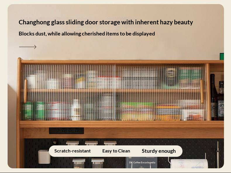 Cherry Solid Wood Sideboard High Cabinet Multi-Functional Buffet