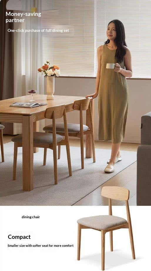 Oak Solid Wood Modern Minimalist Long Dining Table