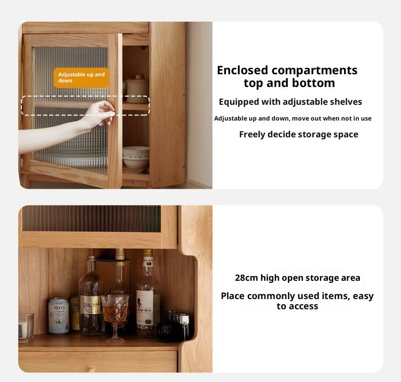 Oak Solid Wood Corner Nordic Storage Cabinet