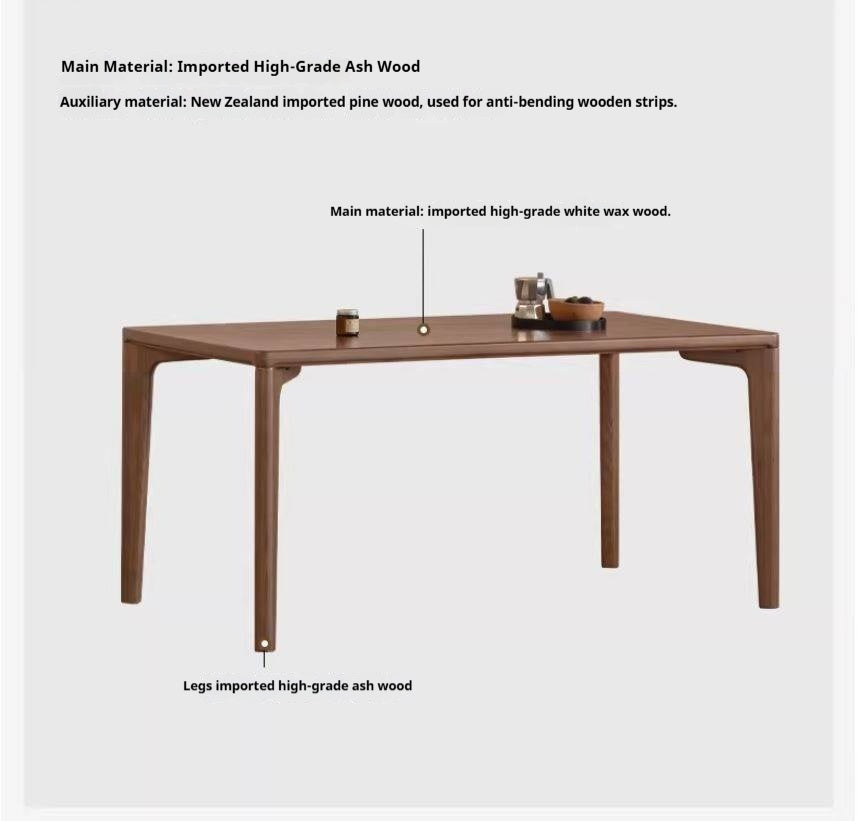 Ash Solid Wood Modern Minimalist Dining Table