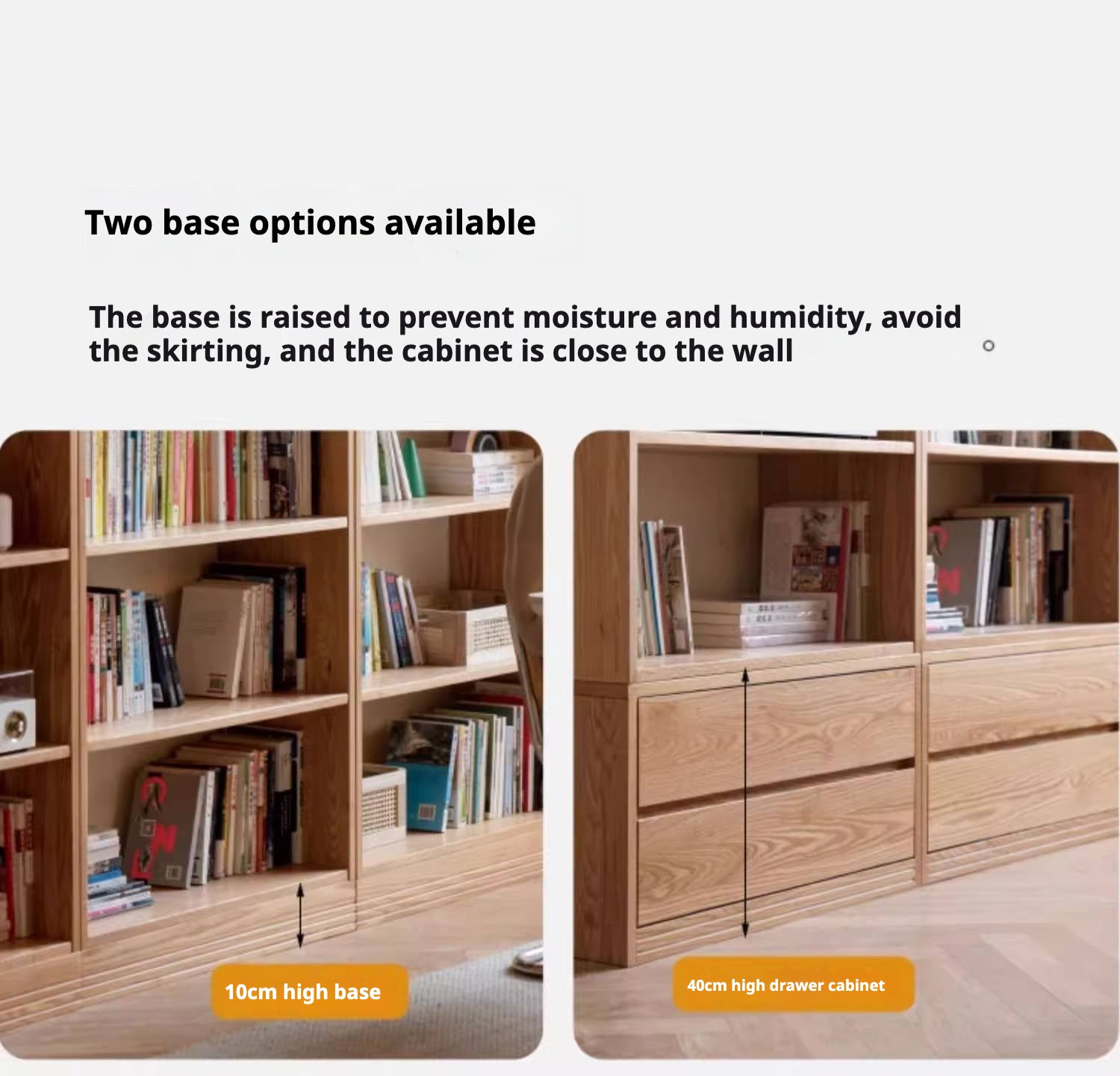 Oak Solid Wood Floor To Ceiling Bookshelves