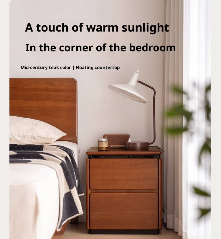 Poplar Solid Wood Vintage Style Nightstand