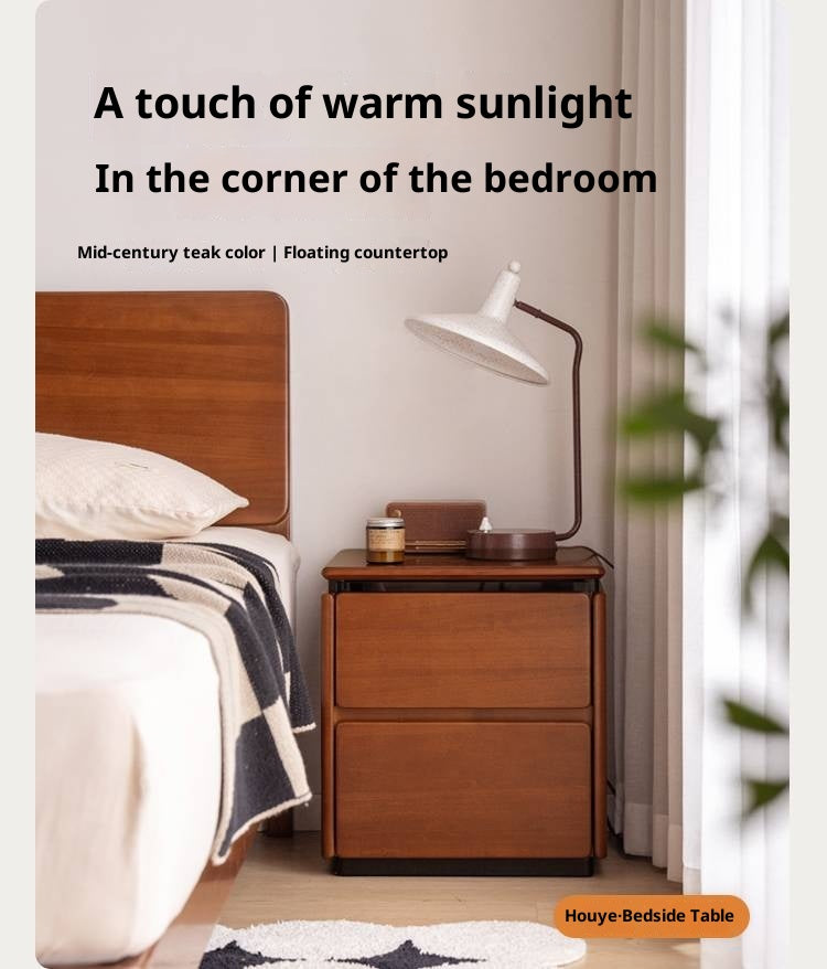 PoplarSolid Wood Vintage Style Nightstand