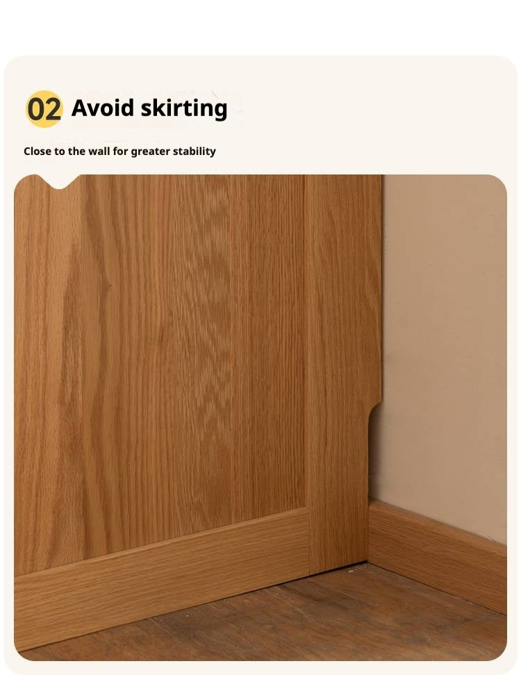 Oak Solid Wood Kids Sliding Door Wardrobe
