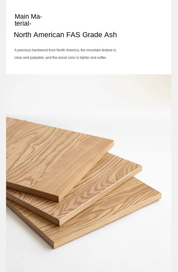 Ash Solid Wood Modern Lighted Nightstand.