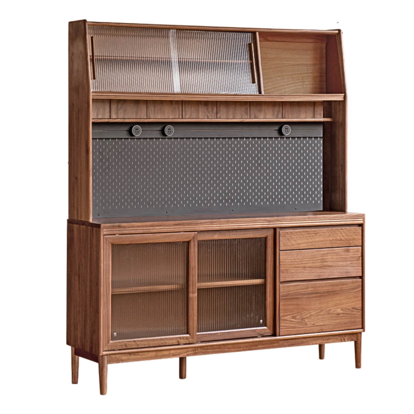 Black Walnut, Oak Solid Wood Rock Board Sideboard
