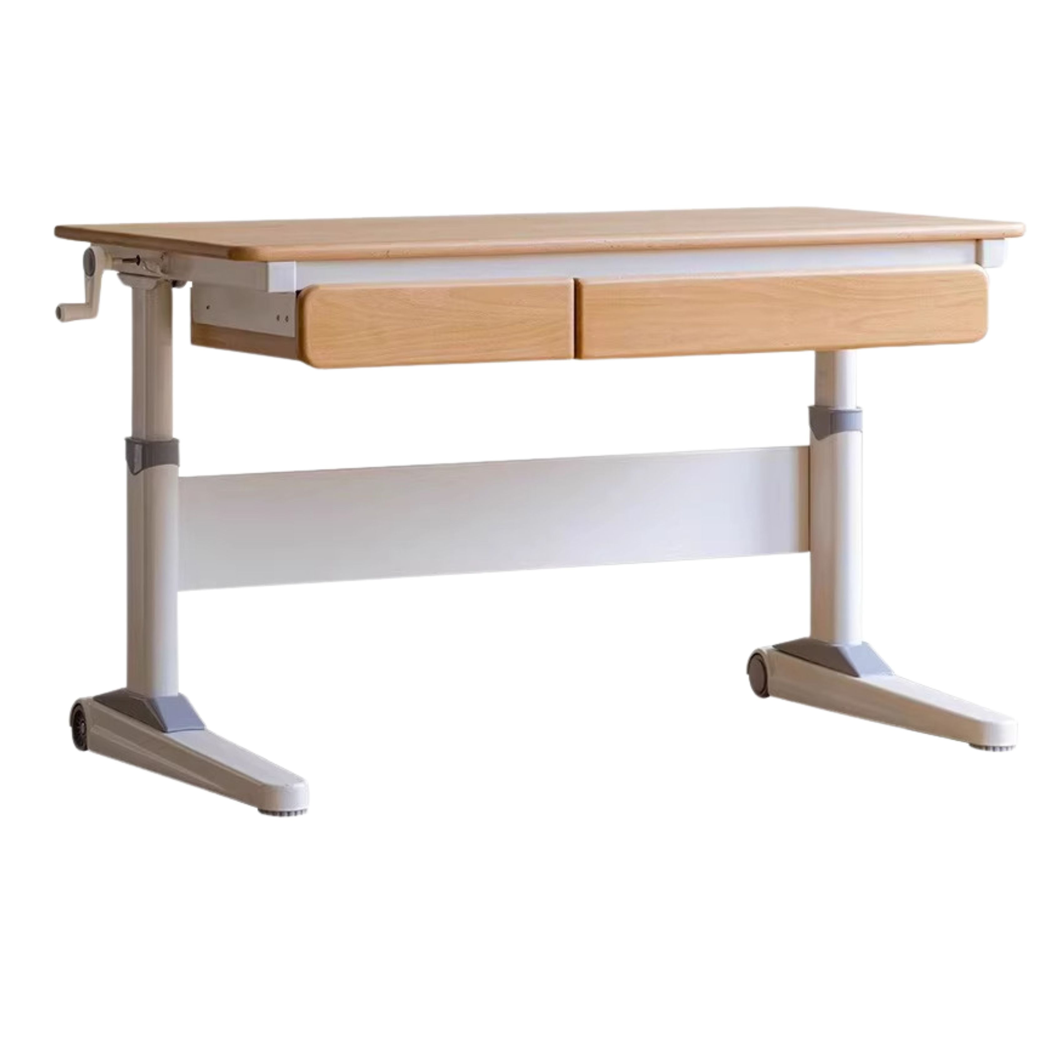 Beech Solid Wood Kids Raised and Lowered Study Table